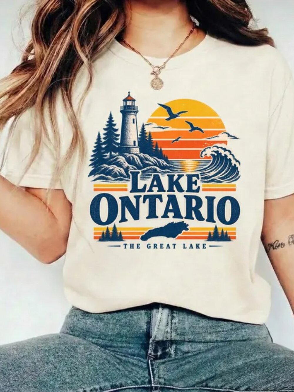Lake Ontario Great Lakes Shirt, Vintage Quiet Activism Tee